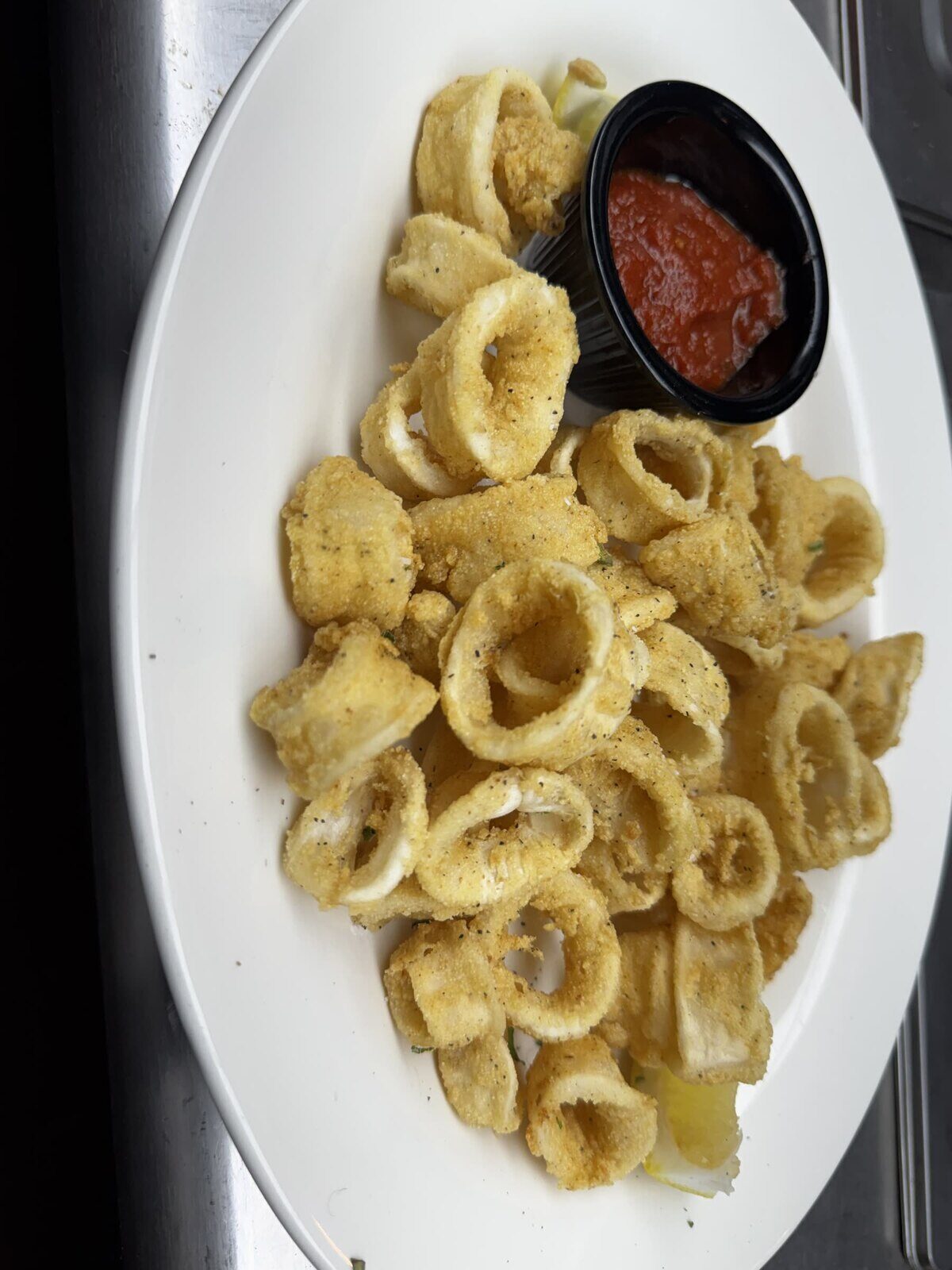 Fried calamari with marinara
